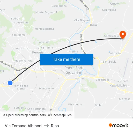 Tomaso Albinoni Street to Ripa map