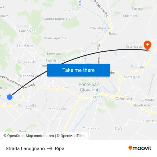 Lacugnano Street to Ripa map