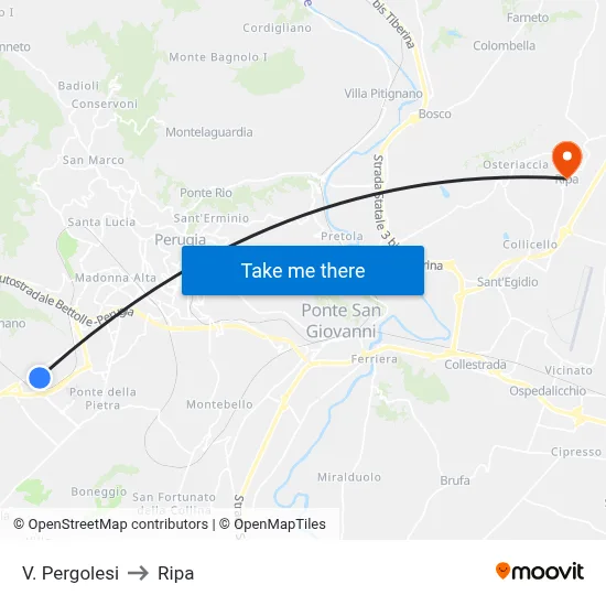 Via Pergolesi to Ripa map