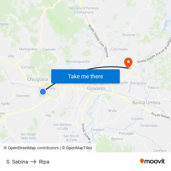 S. Sabina to Ripa map