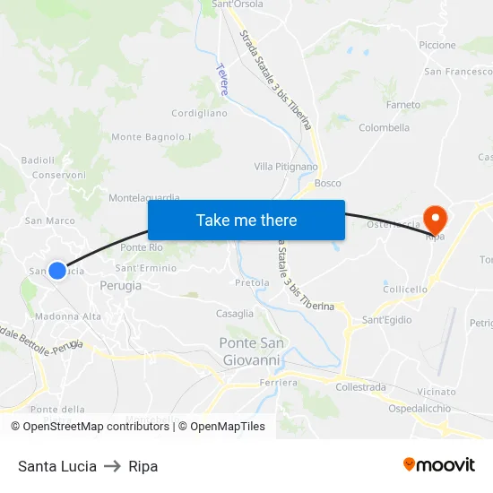 Saint Lucy to Ripa map
