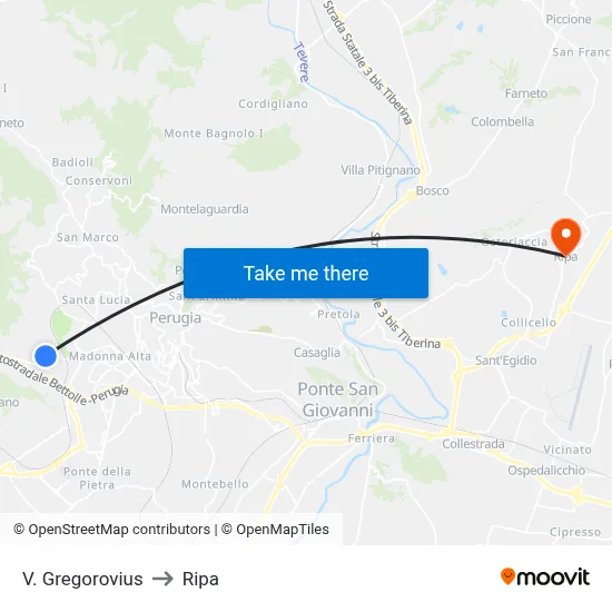 Via Gregorovius to Ripa map