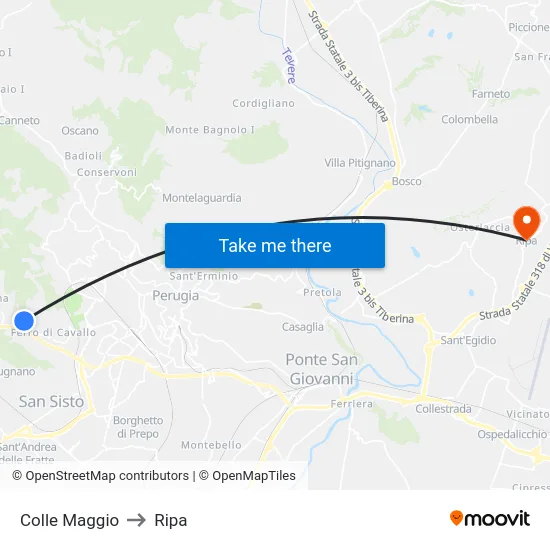 Colle Maggio to Ripa map