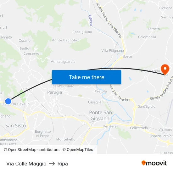 Via Colle Maggio to Ripa map