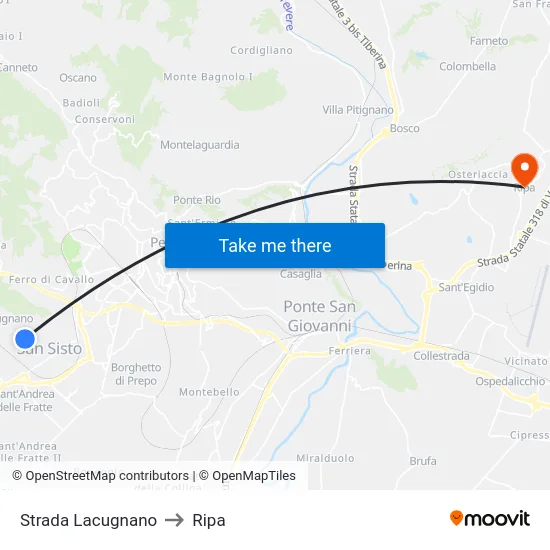 Strada Lacugnano to Ripa map