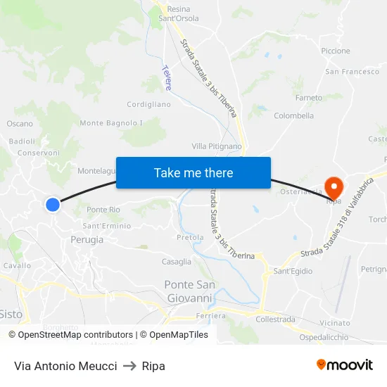 Via Antonio Meucci to Ripa map