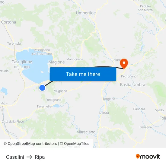 Casalini to Ripa map