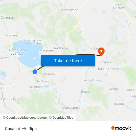 Casalini to Ripa map