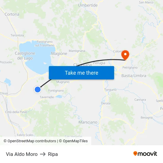 Via Aldo Moro to Ripa map