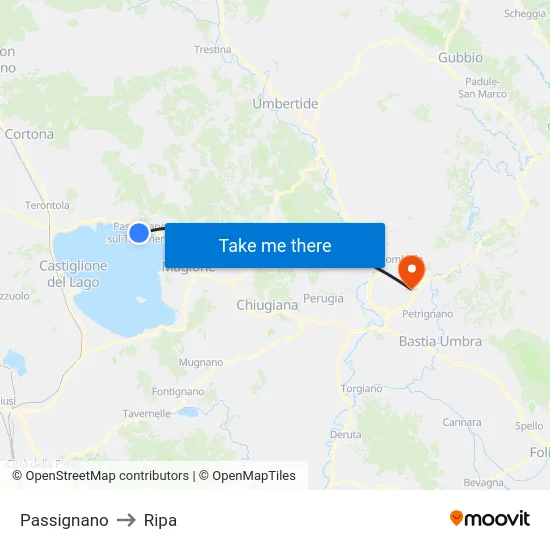 Passignano to Ripa map