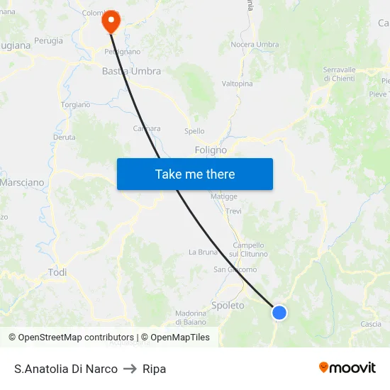 Sant'Anatolia Di Narco to Ripa map
