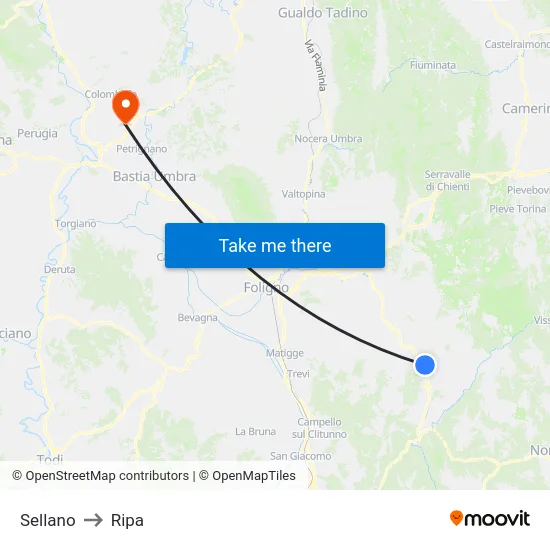 Sellano to Ripa map