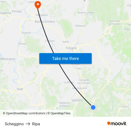 Scheggino to Ripa map