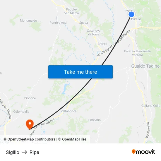 Sigillo to Ripa map
