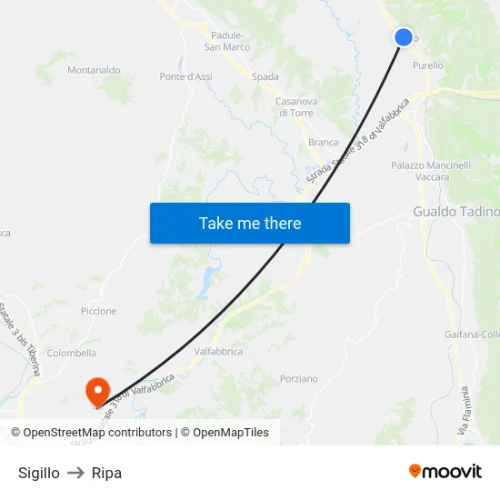 Sigillo to Ripa map