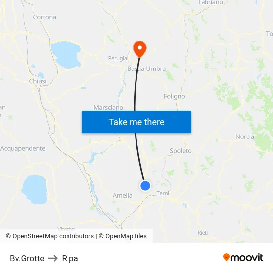 Grotte Junction to Ripa map