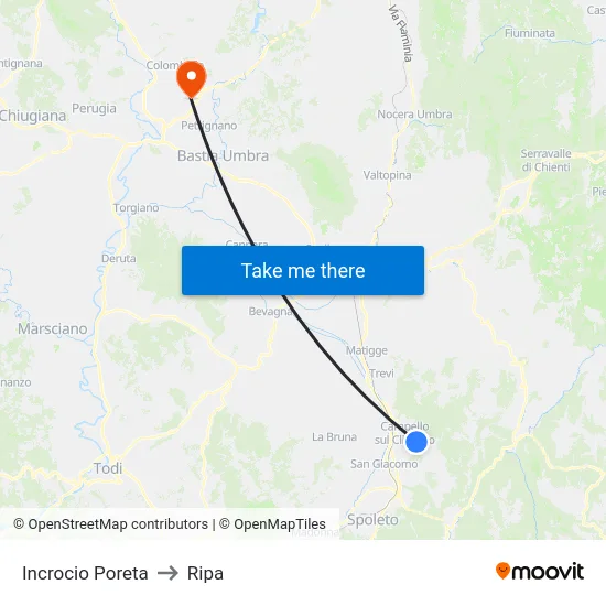 Incrocio Poreta to Ripa map