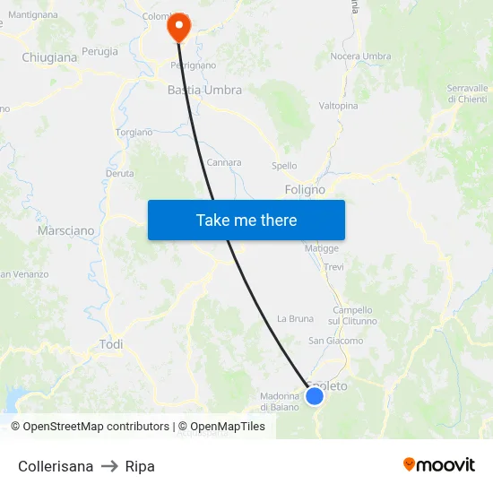 Collerisana to Ripa map