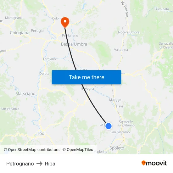 Petrognano to Ripa map