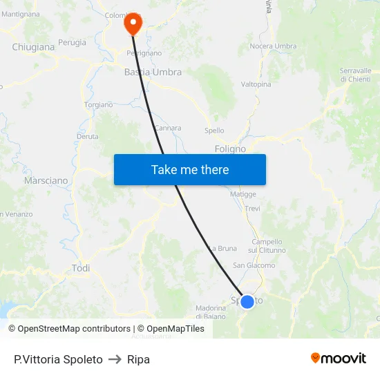 P.Vittoria Spoleto to Ripa map
