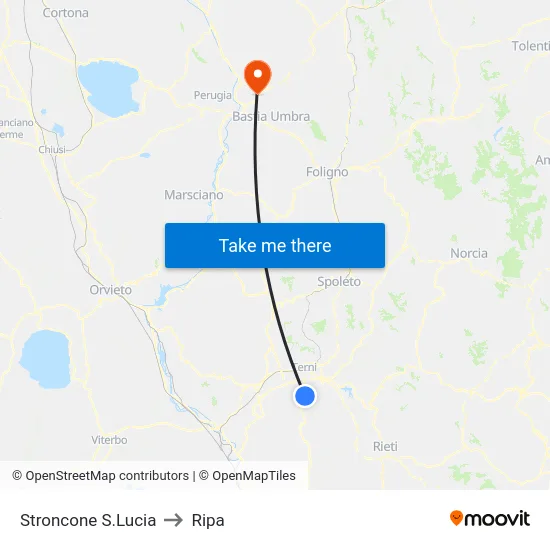 Stroncone S.Lucia to Ripa map