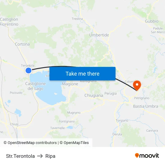 Terontola Road to Ripa map