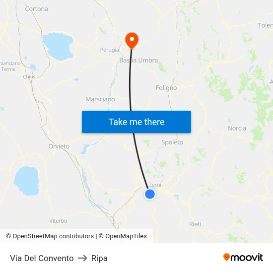 Via Del Convento to Ripa map