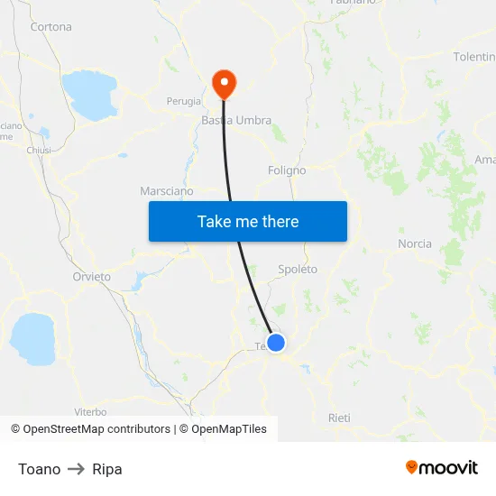 Toano to Ripa map
