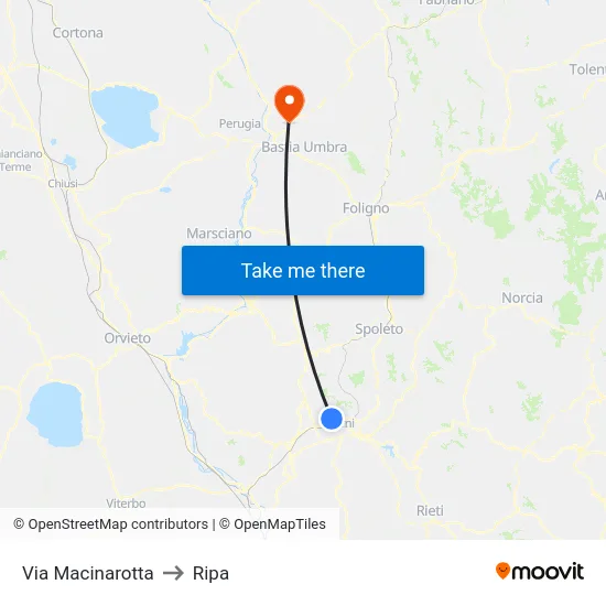 Via Macinarotta to Ripa map