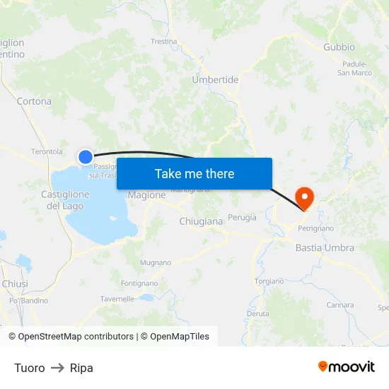 Tuoro to Ripa map