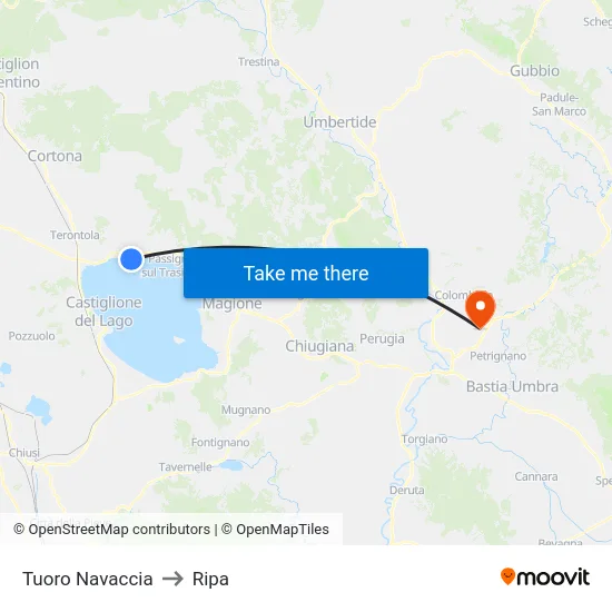Tuoro Navaccia to Ripa map