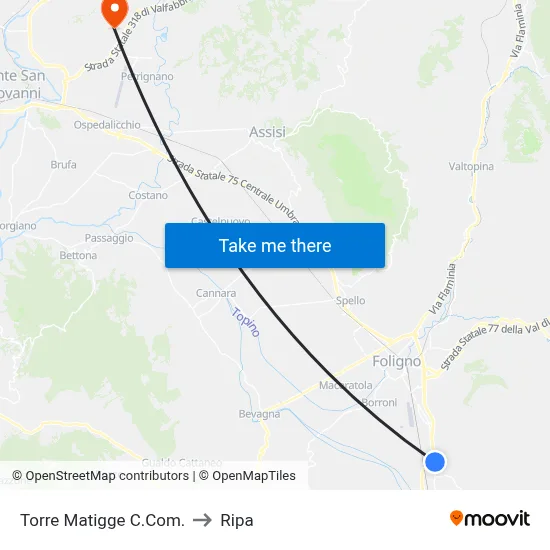 Torre Matigge C.Com. to Ripa map