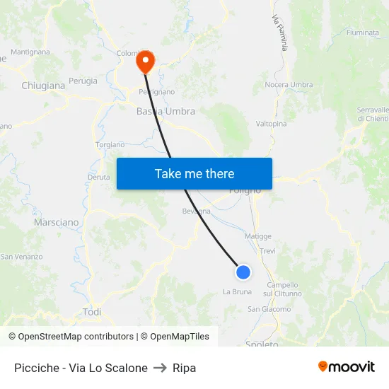 Picciche - Via Lo Scalone to Ripa map