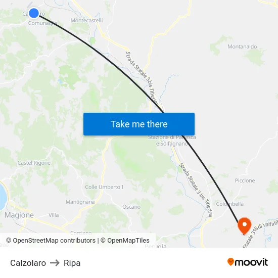 Calzolaro to Ripa map