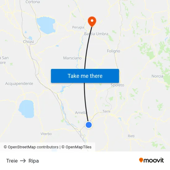 Treie to Ripa map