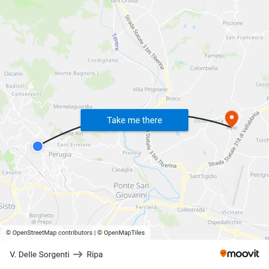 Springs Street to Ripa map