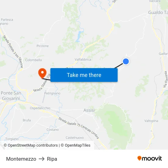 Montemezzo to Ripa map