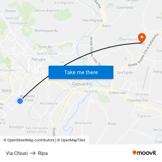 Chiusi Street to Ripa map