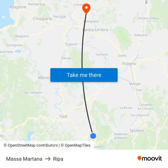 Massa Martana to Ripa map