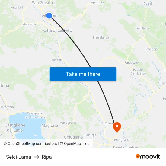 Selci-Lama to Ripa map