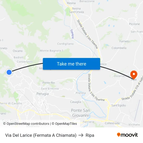 Via Del Larice (Fermata A Chiamata) to Ripa map