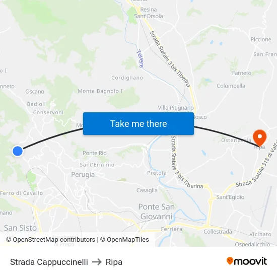 Strada Cappuccinelli to Ripa map
