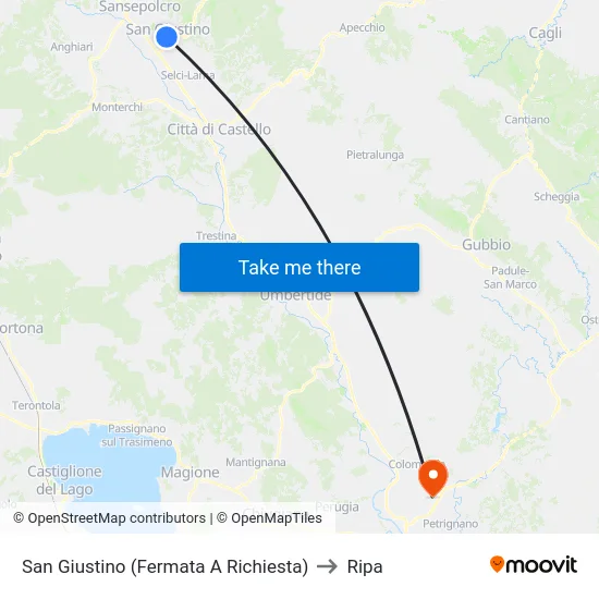 San Giustino (Fermata A Richiesta) to Ripa map