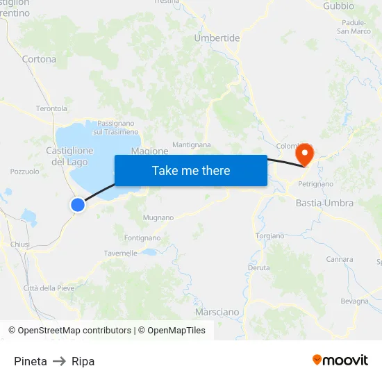 Pineta to Ripa map