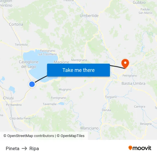 Pineta to Ripa map
