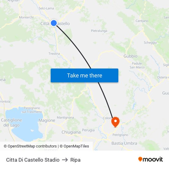 Citta' Di Castello Stadio to Ripa map