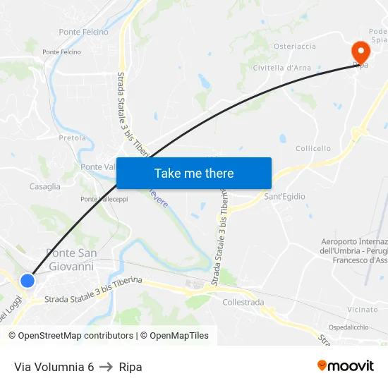 Via Volumnia 6 to Ripa map