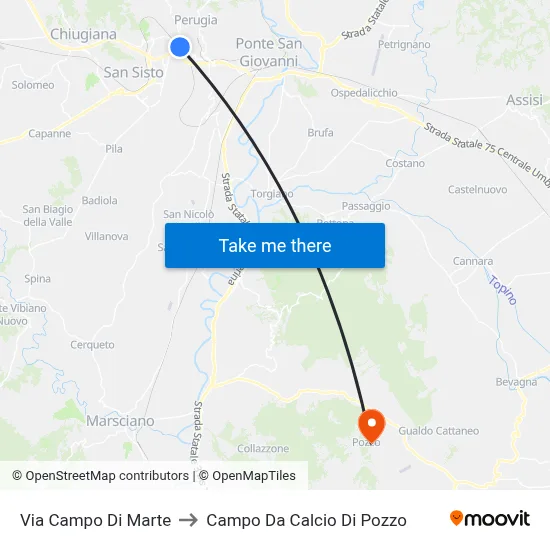Via Campo Di Marte to Pozzo Soccer Field map