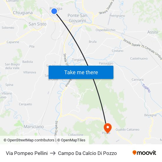 Via Pompeo Pellini to Campo Da Calcio Di Pozzo map