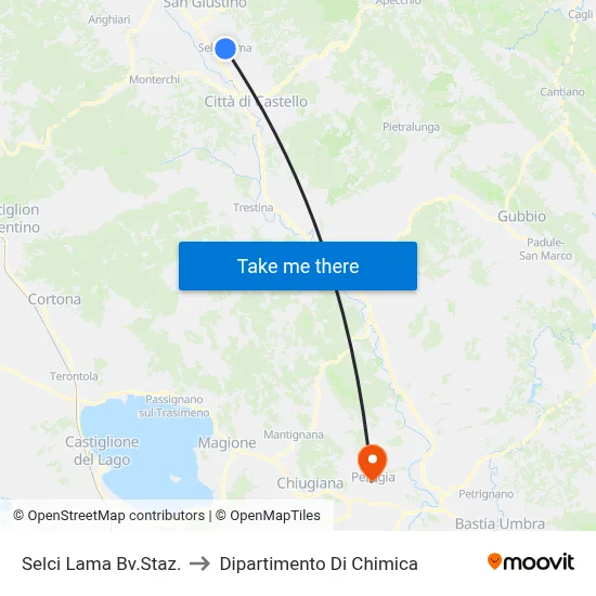 Selci Lama Station Junction to Chemistry Department map